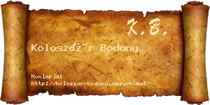 Koloszár Bodony névjegykártya